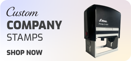 Banner linking to custom company stamps content page personalised stamps